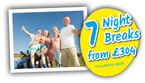 7 night wheelchair friendly breaks from £304